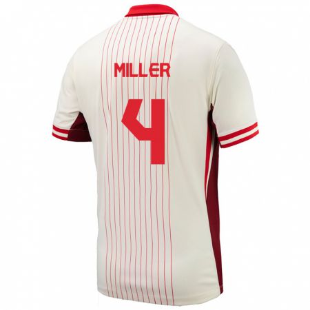 Kandiny Herren Kanada Kamal Miller #4 Weiß Auswärtstrikot Trikot 24-26 T-Shirt