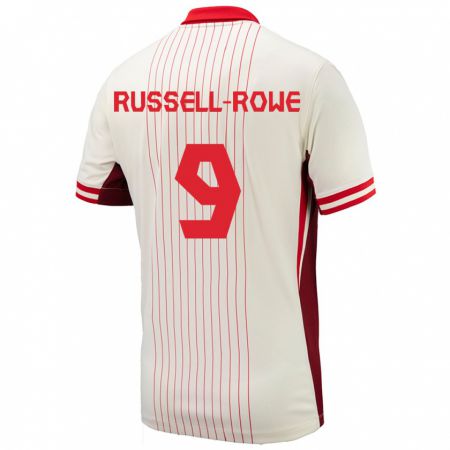 Kandiny Herren Kanada Jacen Russell-Rowe #9 Weiß Auswärtstrikot Trikot 24-26 T-Shirt