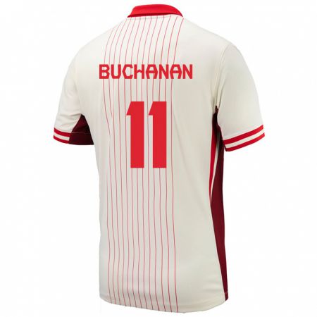 Kandiny Herren Kanada Tajon Buchanan #11 Weiß Auswärtstrikot Trikot 24-26 T-Shirt