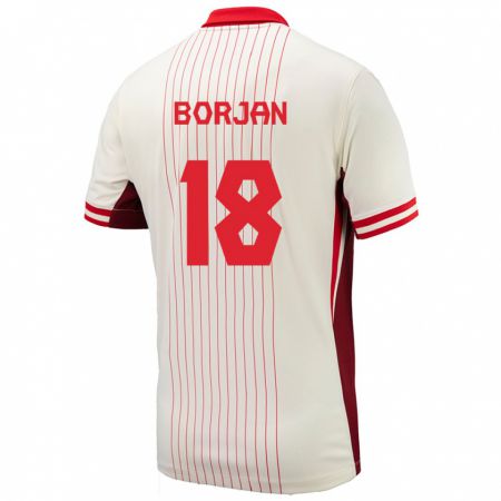Kandiny Herren Kanada Milan Borjan #18 Weiß Auswärtstrikot Trikot 24-26 T-Shirt