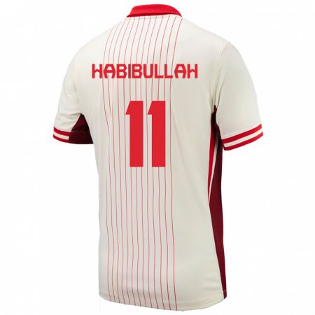 Kandiny Herren Kanada Kamron Habibullah #11 Weiß Auswärtstrikot Trikot 24-26 T-Shirt