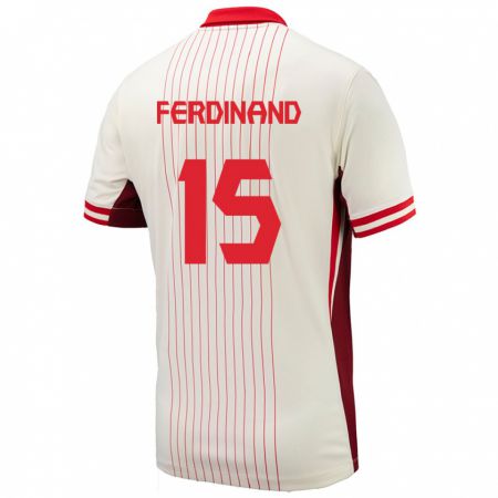 Kandiny Herren Kanada Keesean Ferdinand #15 Weiß Auswärtstrikot Trikot 24-26 T-Shirt