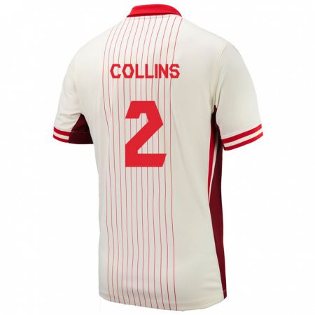 Kandiny Herren Kanada Sydney Collins #2 Weiß Auswärtstrikot Trikot 24-26 T-Shirt