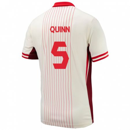 Kandiny Herren Kanada Quinn #5 Weiß Auswärtstrikot Trikot 24-26 T-Shirt
