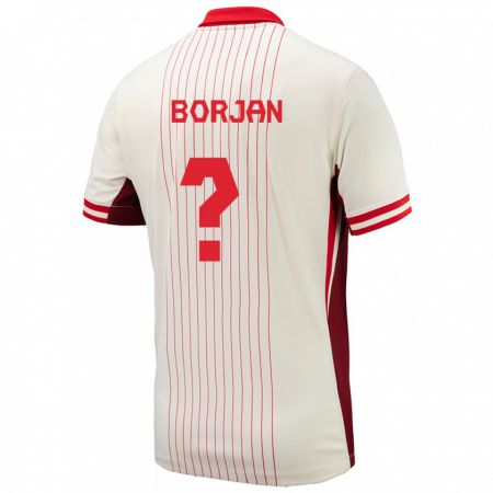 Kandiny Herren Kanada Nikola Borjan #0 Weiß Auswärtstrikot Trikot 24-26 T-Shirt