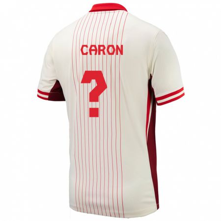 Kandiny Herren Kanada Renaud Caron #0 Weiß Auswärtstrikot Trikot 24-26 T-Shirt