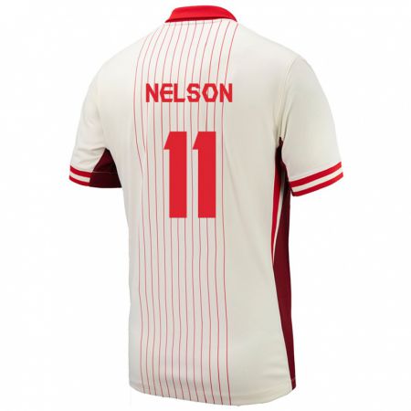 Kandiny Herren Kanada Jayden Nelson #11 Weiß Auswärtstrikot Trikot 24-26 T-Shirt