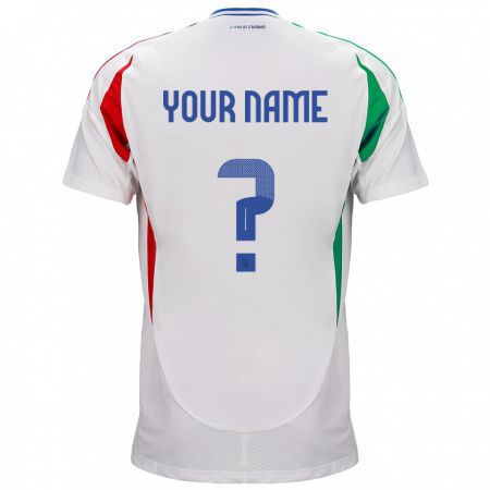 Kandiny Herren Italien Ihren Namen #0 Weiß Auswärtstrikot Trikot 24-26 T-Shirt