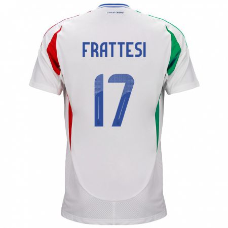 Kandiny Herren Italien Davide Frattesi #17 Weiß Auswärtstrikot Trikot 24-26 T-Shirt
