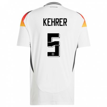 Kandiny Damen Deutschland Thilo Kehrer #5 Weiß Heimtrikot Trikot 24-26 T-Shirt