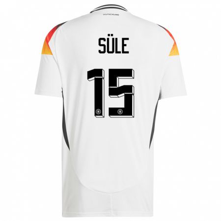 Kandiny Damen Deutschland Niklas Sule #15 Weiß Heimtrikot Trikot 24-26 T-Shirt