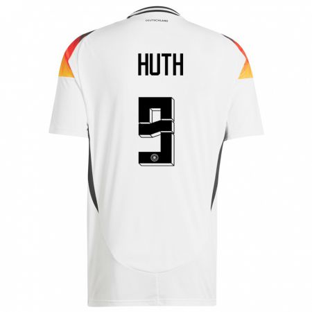 Kandiny Damen Deutschland Svenja Huth #9 Weiß Heimtrikot Trikot 24-26 T-Shirt