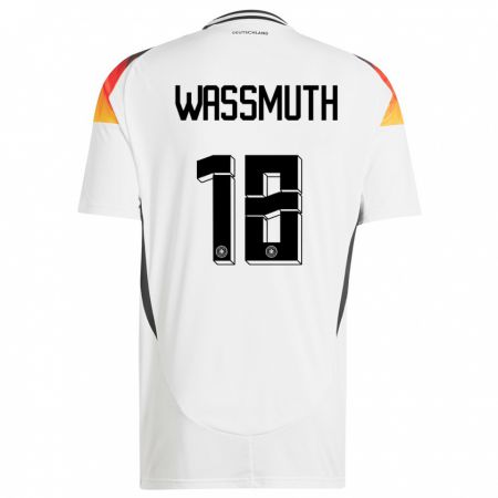 Kandiny Damen Deutschland Tabea Wabmuth #18 Weiß Heimtrikot Trikot 24-26 T-Shirt