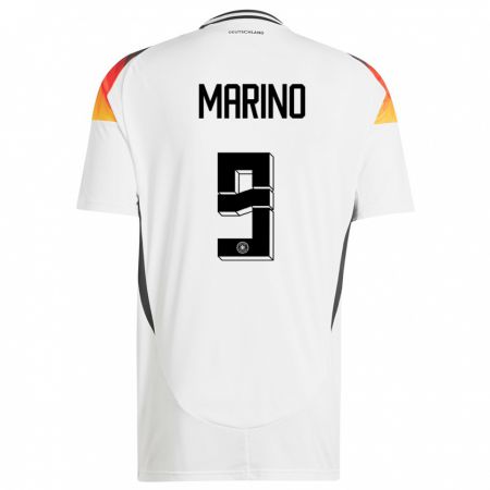 Kandiny Damen Deutschland Stefano Marino #9 Weiß Heimtrikot Trikot 24-26 T-Shirt