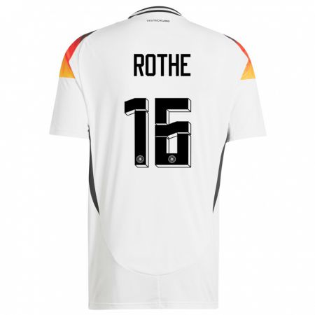 Kandiny Damen Deutschland Tom Rothe #16 Weiß Heimtrikot Trikot 24-26 T-Shirt
