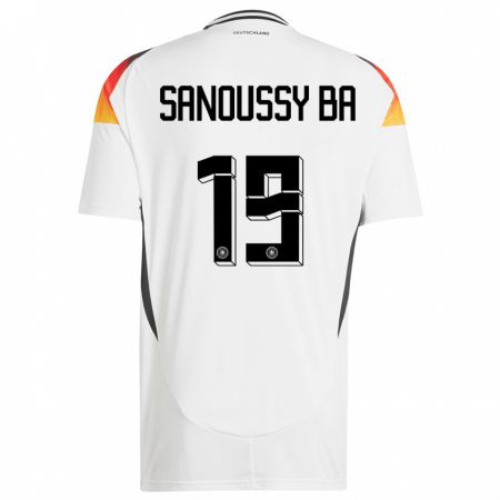 Kandiny Damen Deutschland Sanoussy Ba #19 Weiß Heimtrikot Trikot 24-26 T-Shirt