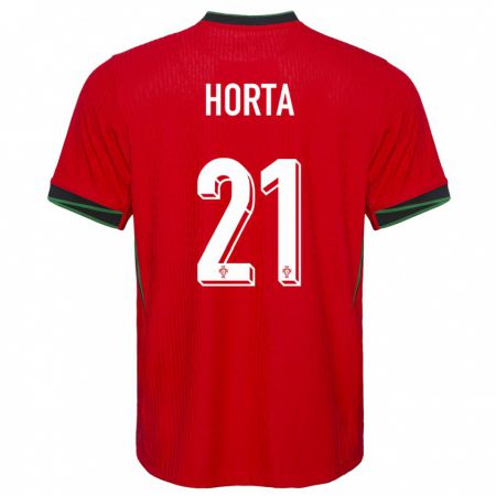 Kandiny Damen Portugal Ricardo Horta #21 Rot Heimtrikot Trikot 24-26 T-Shirt