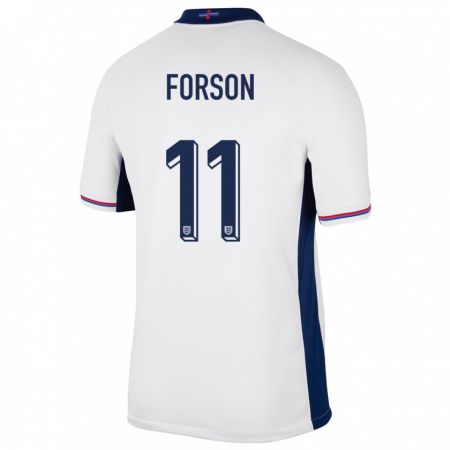 Kandiny Damen England Omari Forson #11 Weiß Heimtrikot Trikot 24-26 T-Shirt