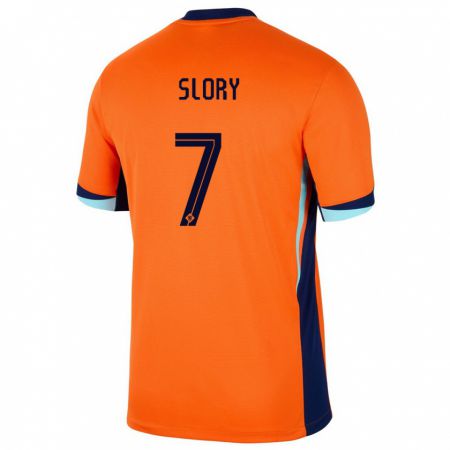 Kandiny Damen Niederlande Jaden Slory #7 Orange Heimtrikot Trikot 24-26 T-Shirt