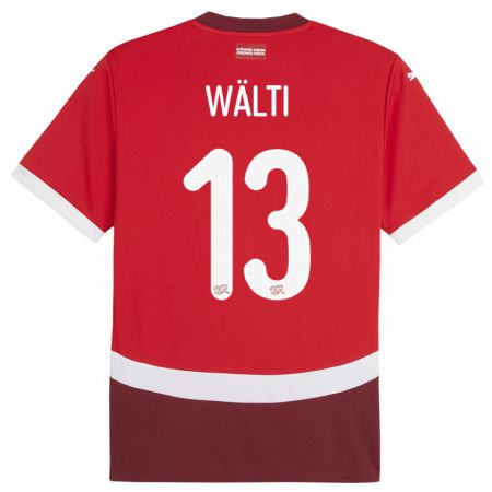 Kandiny Damen Schweiz Lia Walti #13 Rot Heimtrikot Trikot 24-26 T-Shirt