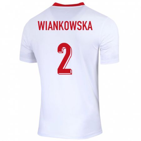 Kandiny Damen Polen Martyna Wiankowska #2 Weiß Heimtrikot Trikot 24-26 T-Shirt