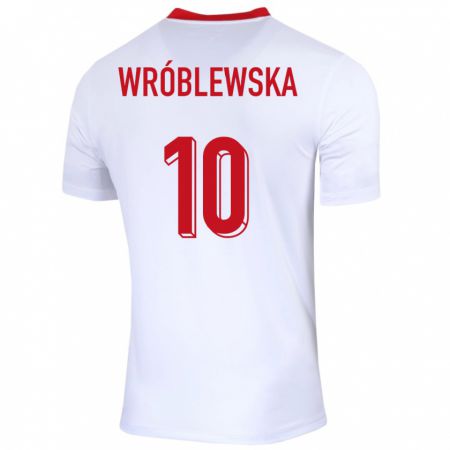 Kandiny Damen Polen Joanna Wroblewska #10 Weiß Heimtrikot Trikot 24-26 T-Shirt