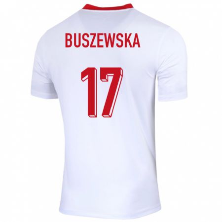 Kandiny Damen Polen Zofia Buszewska #17 Weiß Heimtrikot Trikot 24-26 T-Shirt