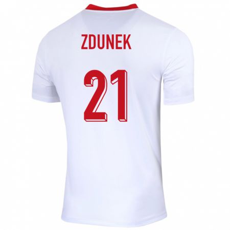 Kandiny Damen Polen Emilia Zdunek #21 Weiß Heimtrikot Trikot 24-26 T-Shirt