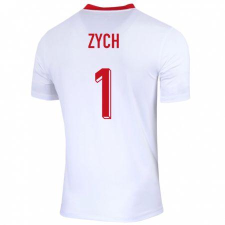 Kandiny Damen Polen Oliwier Zych #1 Weiß Heimtrikot Trikot 24-26 T-Shirt