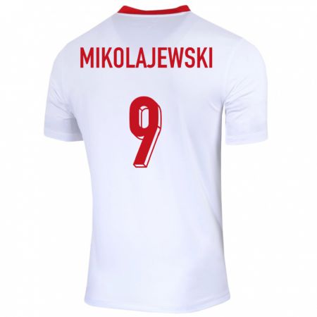 Kandiny Damen Polen Daniel Mikolajewski #9 Weiß Heimtrikot Trikot 24-26 T-Shirt