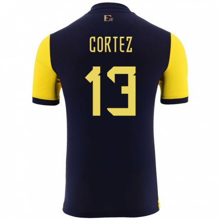 Kandiny Damen Ecuador Steven Cortez #13 Gelb Heimtrikot Trikot 24-26 T-Shirt