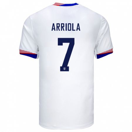 Kandiny Damen Vereinigte Staaten Paul Arriola #7 Weiß Heimtrikot Trikot 24-26 T-Shirt