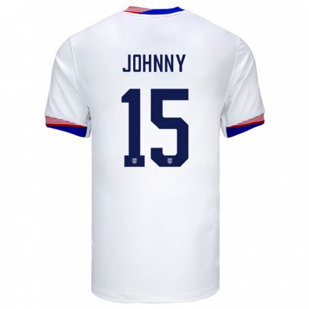 Kandiny Damen Vereinigte Staaten Johnny #15 Weiß Heimtrikot Trikot 24-26 T-Shirt
