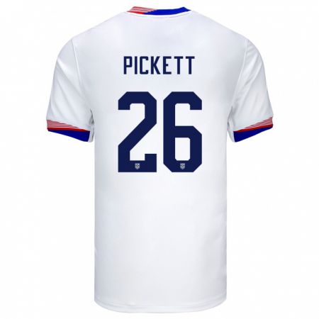 Kandiny Damen Vereinigte Staaten Carson Pickett #26 Weiß Heimtrikot Trikot 24-26 T-Shirt