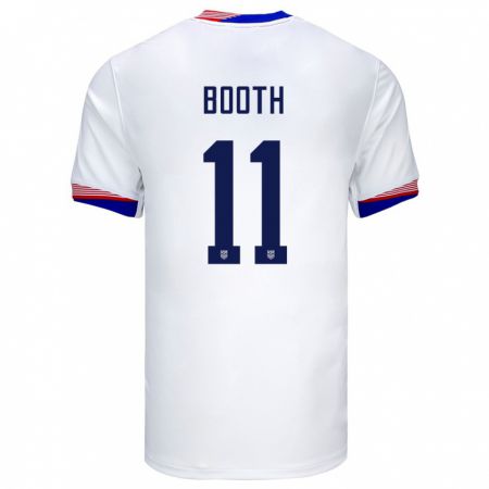 Kandiny Damen Vereinigte Staaten Zach Booth #11 Weiß Heimtrikot Trikot 24-26 T-Shirt