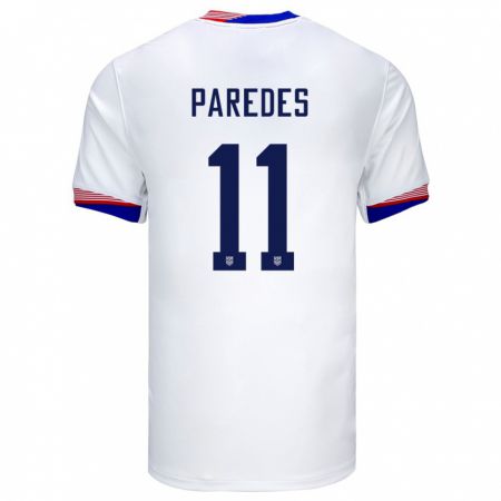 Kandiny Damen Vereinigte Staaten Kevin Paredes #11 Weiß Heimtrikot Trikot 24-26 T-Shirt