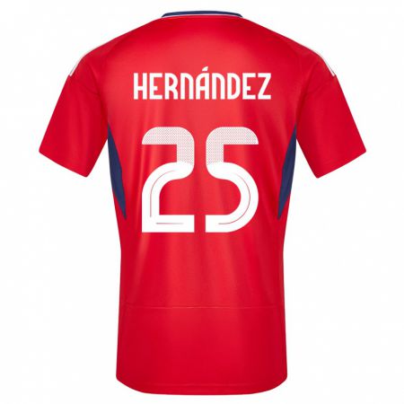Kandiny Damen Costa Rica Anthony Hernandez #25 Rot Heimtrikot Trikot 24-26 T-Shirt