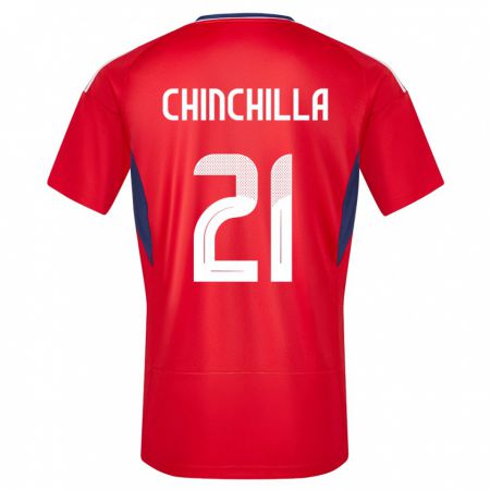 Kandiny Damen Costa Rica Viviana Chinchilla #21 Rot Heimtrikot Trikot 24-26 T-Shirt