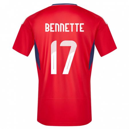 Kandiny Damen Costa Rica Jewison Bennette #17 Rot Heimtrikot Trikot 24-26 T-Shirt