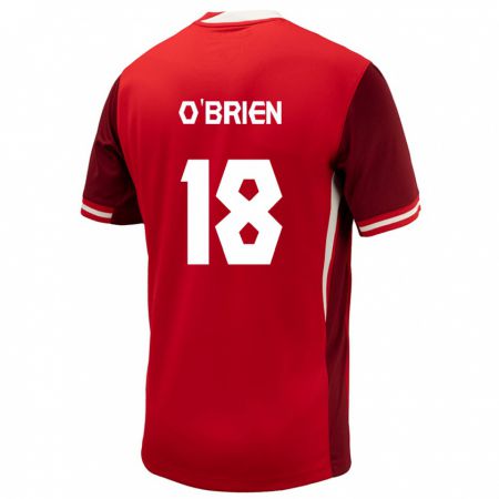 Kandiny Damen Kanada Alexander O'brien #18 Rot Heimtrikot Trikot 24-26 T-Shirt