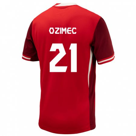 Kandiny Damen Kanada Lucas Ozimec #21 Rot Heimtrikot Trikot 24-26 T-Shirt