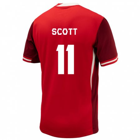 Kandiny Damen Kanada Desiree Scott #11 Rot Heimtrikot Trikot 24-26 T-Shirt