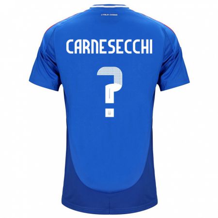 Kandiny Damen Italien Marco Carnesecchi #0 Blau Heimtrikot Trikot 24-26 T-Shirt