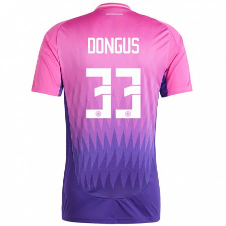 Kandiny Damen Deutschland Fabienne Dongus #33 Pink Lila Auswärtstrikot Trikot 24-26 T-Shirt