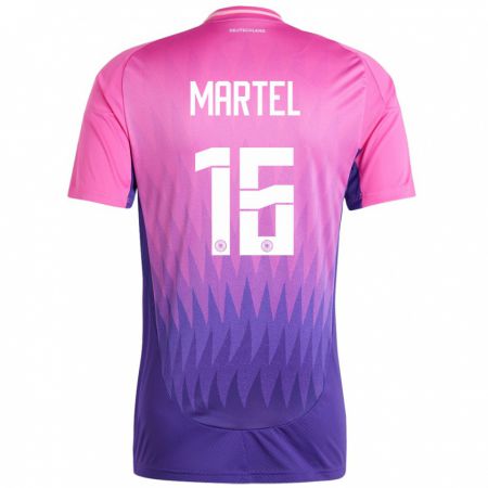 Kandiny Damen Deutschland Eric Martel #16 Pink Lila Auswärtstrikot Trikot 24-26 T-Shirt