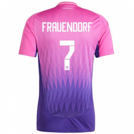 Kandiny Damen Deutschland Melkamu Frauendorf #7 Pink Lila Auswärtstrikot Trikot 24-26 T-Shirt