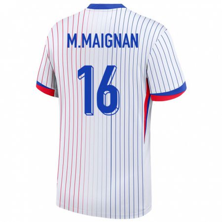 Kandiny Damen Frankreich Mike Maignan #16 Weiß Auswärtstrikot Trikot 24-26 T-Shirt