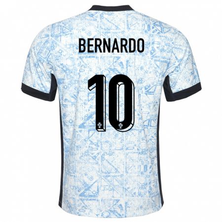 Kandiny Damen Portugal Bernardo Silva #10 Cremeblau Auswärtstrikot Trikot 24-26 T-Shirt