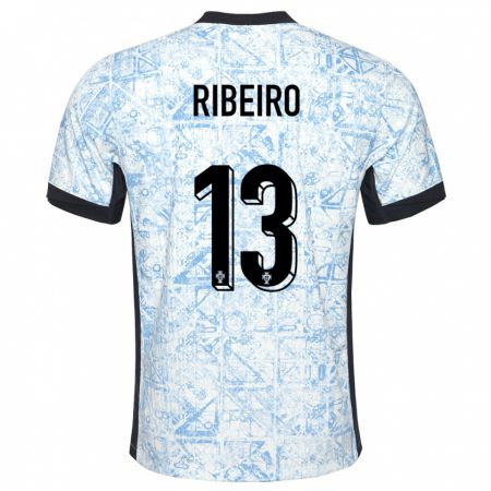 Kandiny Damen Portugal Antonio Ribeiro #13 Cremeblau Auswärtstrikot Trikot 24-26 T-Shirt