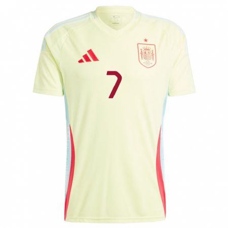Kandiny Damen Spanien Fabio Blanco #7 Gelb Auswärtstrikot Trikot 24-26 T-Shirt